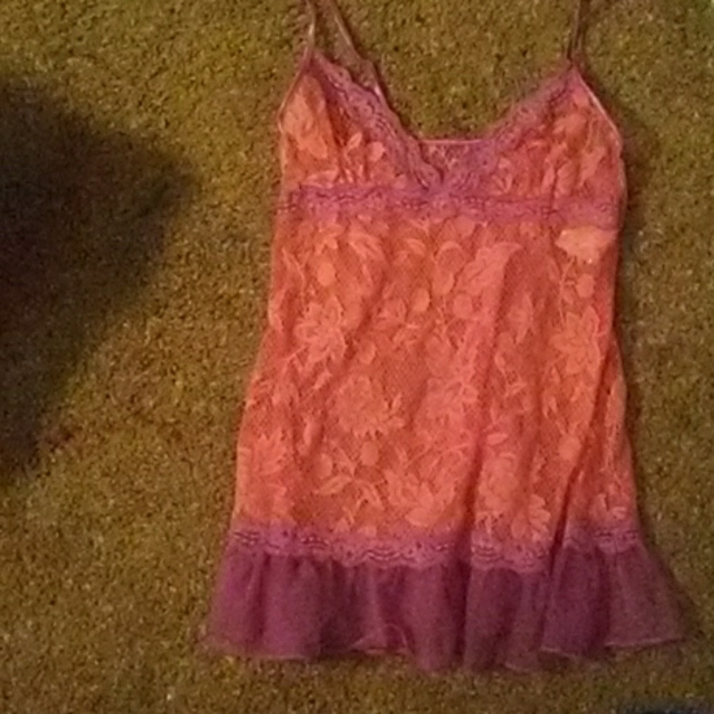 NWT fredericks of Hollywood garnet lace nightie